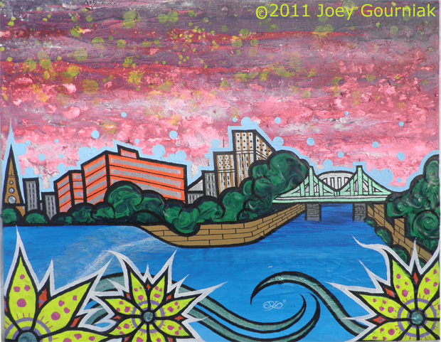 JoeyGourniakRiversideFestival Joey Gourniak's painting which appears on this years Riverside Festival of the Arts poster. Easton, PA, Lehigh Valley, PA