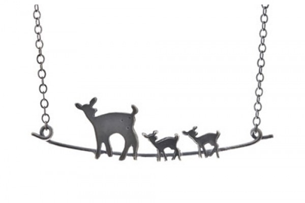 Fawn Family: 2 Baby Fawns Necklace from Artfully Elegant | Bethlehem PA
