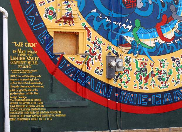 AllentownCommunityMuralProject Latin Flava Restaurant – corner 5th/Gordon Sts – Allentown PA Matt Halm – Lead Muralist . Lehigh Valley Community Mural Project.