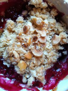 cherry crumble close up Close-up of Carrie Havranek's Cherry Crumble for Tasty Tuesday.